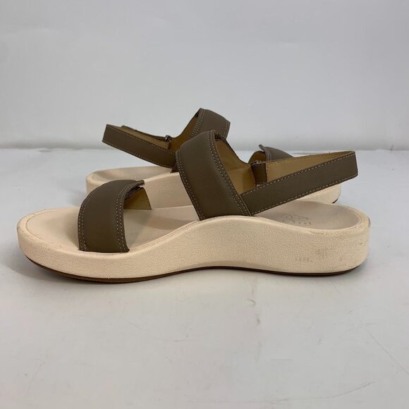 Abeo Women's Peyton Leather Adjustable Strap White Gum Bottom Sandals‎ Size 9 - Picture 3 of 14